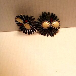 Elegant Black and Cream Earrings